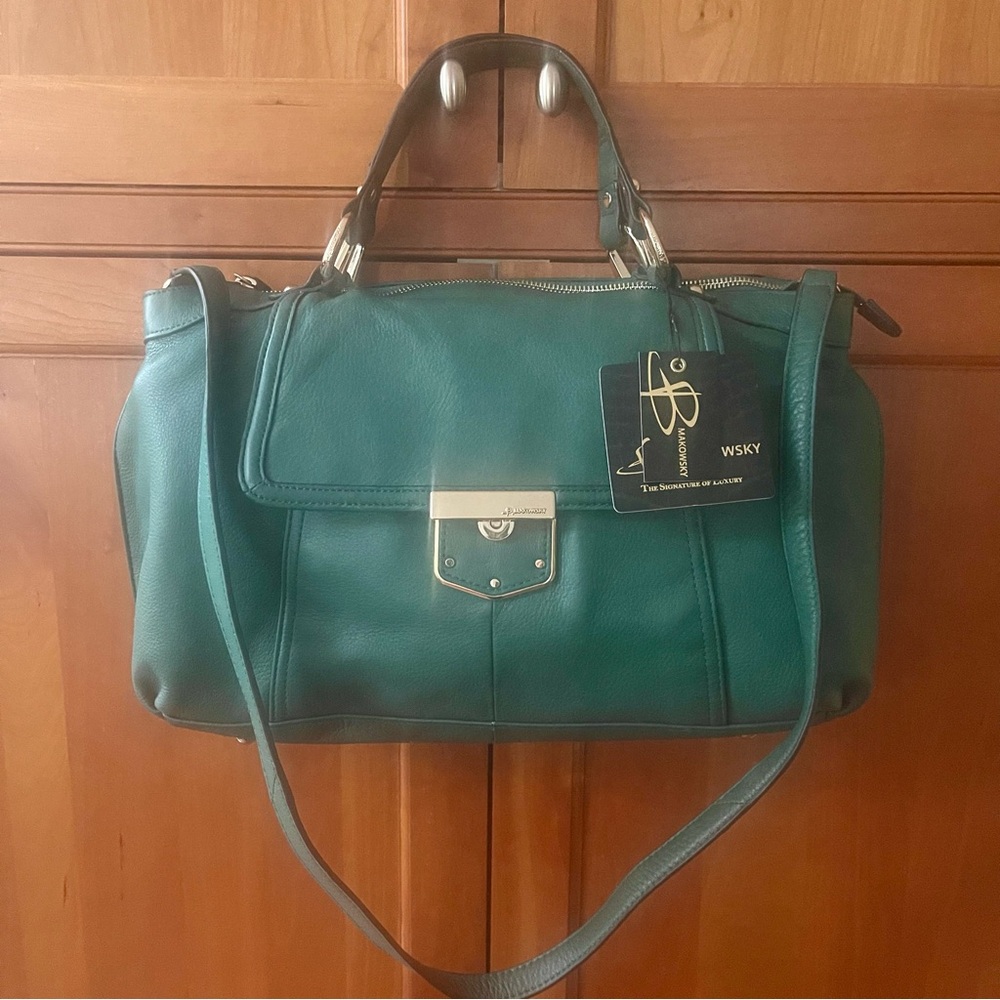 B Makowsky Spacious Genuine Leather Shoulder & Satchel & Crossbody Bag - Picture 12 of 12